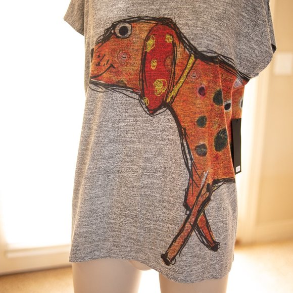 Tops Inoah Clifford Short Sleeve Dog Graphic Hoodie Relaxed Fit Size